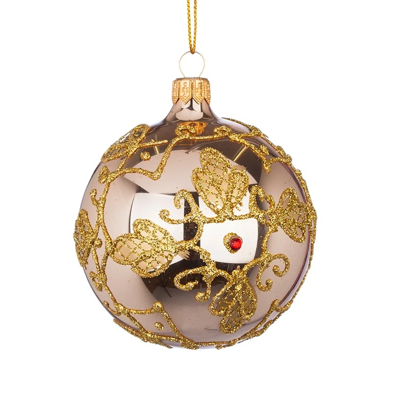 Коледна топка Димс-92 RM03200S, Стъкло, Златиста