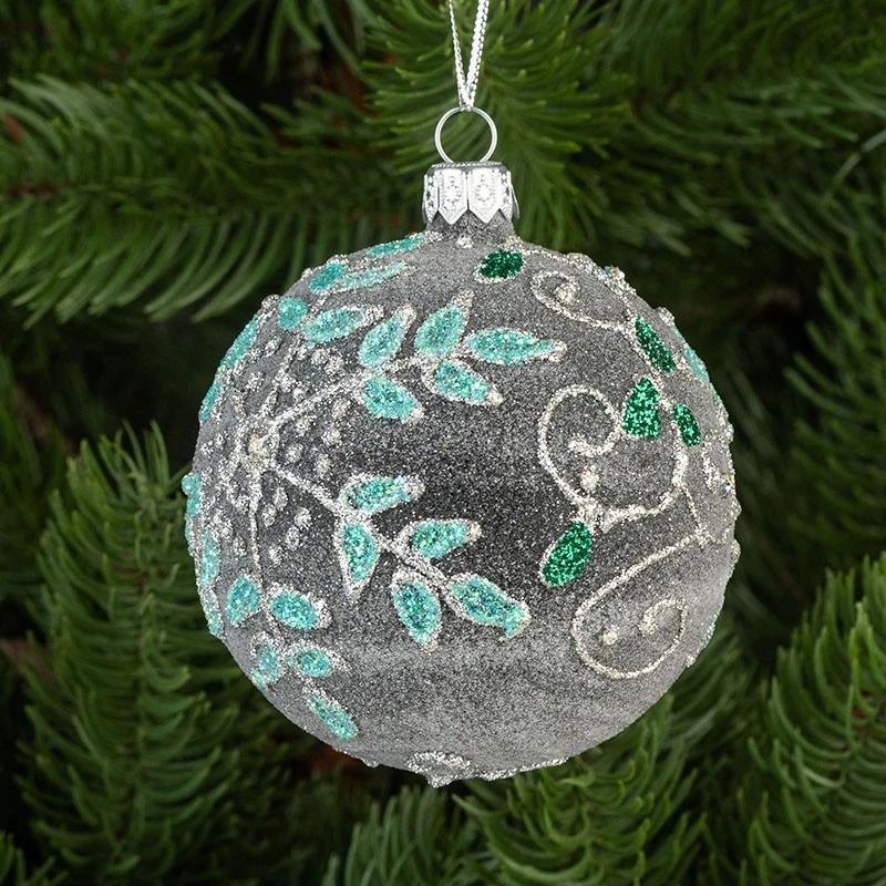 Коледна топка с декорация Димс-92, RM06309S, стъкло