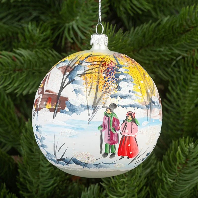Коледна топка с декорация Димс-92, RM071L, стъкло