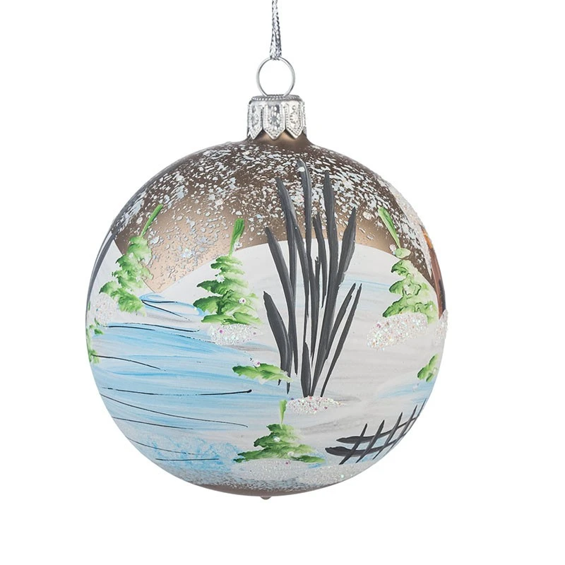 Коледна топка с декорация Димс-92, RM073S, стъкло