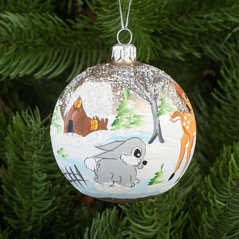 Коледна топка с декорация Димс-92, RM073S, стъкло