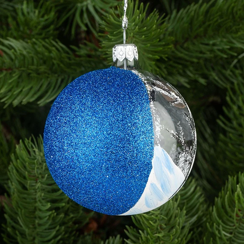 Коледна топка с декорация Димс-92, RM078S, стъкло