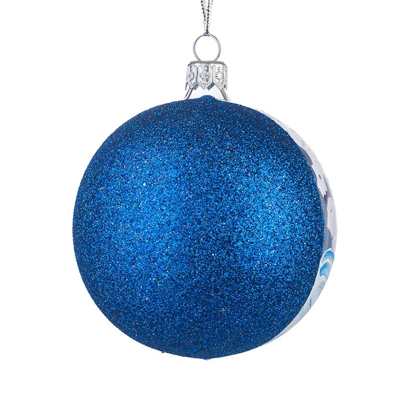 Коледна топка с декорация Димс-92, RM079S, стъкло