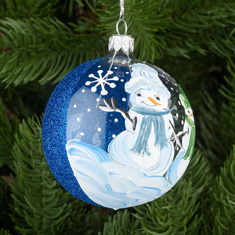 Коледна топка с декорация Димс-92, RM079S, стъкло