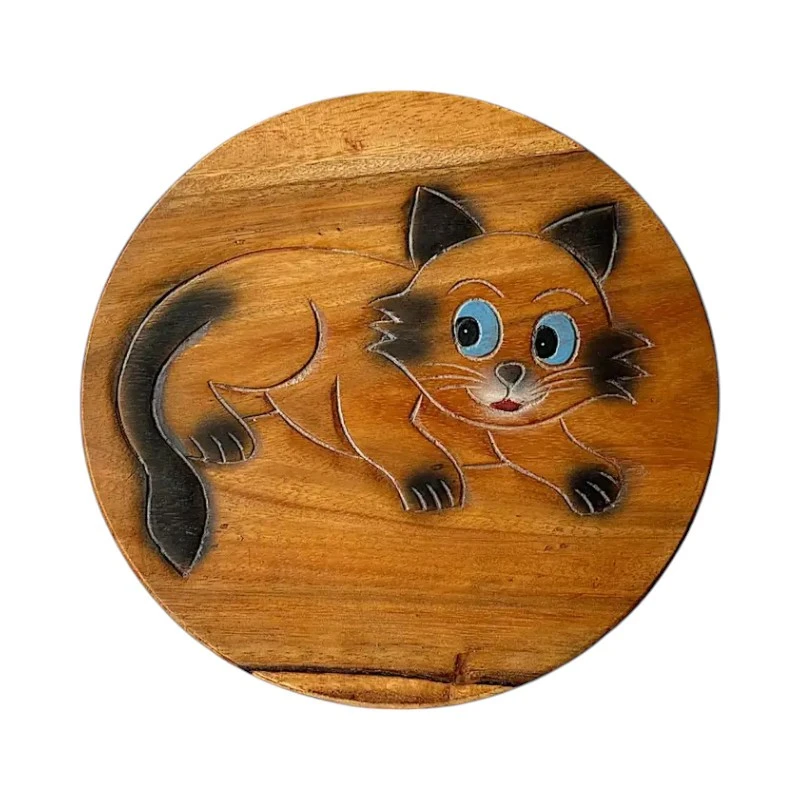 Детска дървена табуретка, Коте