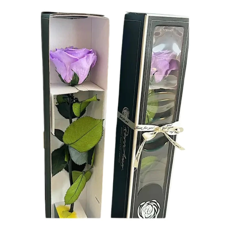 Естествена вечна роза в кутия, Stem Vio 03