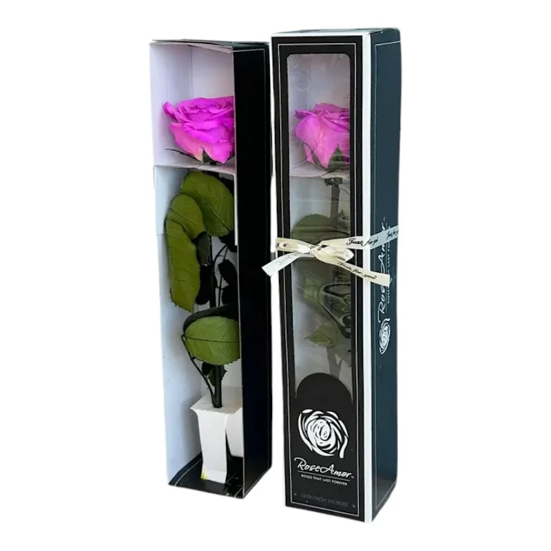 Естествена вечна роза в кутия, Stem Bic 05