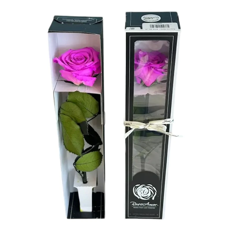 Естествена вечна роза в кутия, Stem Bic 05