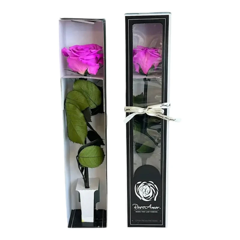 Естествена вечна роза в кутия, Stem Bic 05