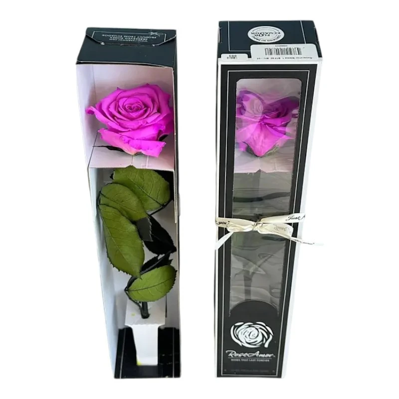 Естествена вечна роза в кутия, Stem Bic 05