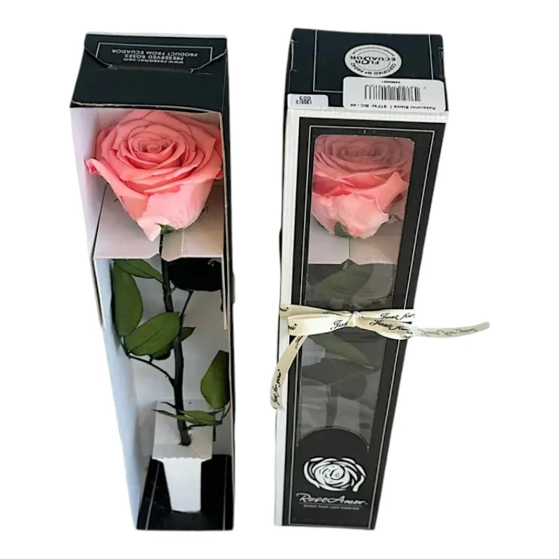 Естествена вечна роза в кутия, Stem Bic 09