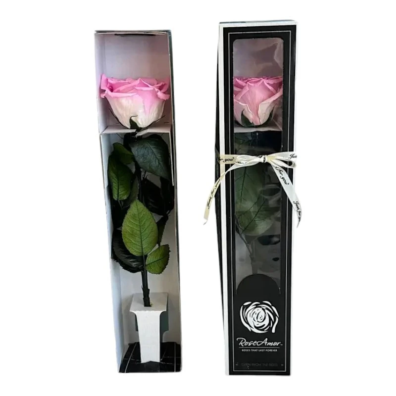 Естествена вечна роза в кутия, Stem Bic 08