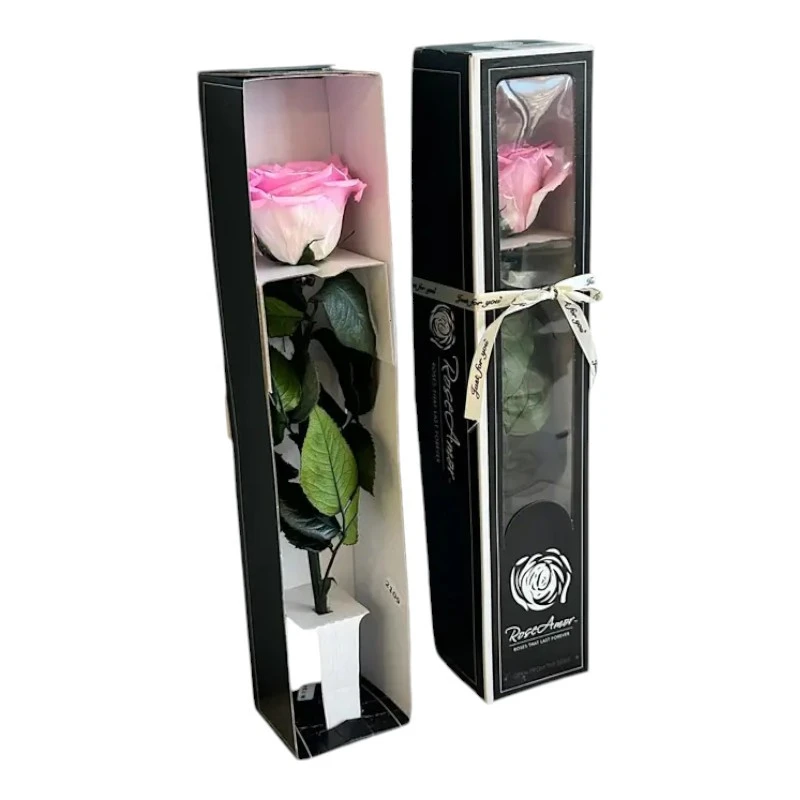 Естествена вечна роза в кутия, Stem Bic 08