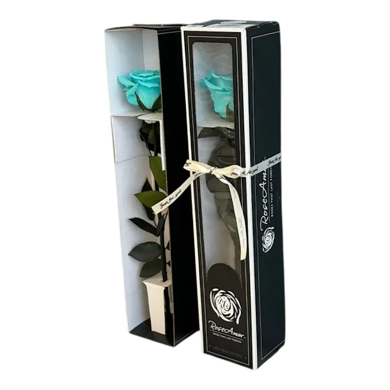 Естествена вечна роза в кутия, Stem Blu 02