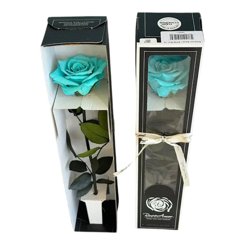 Естествена вечна роза в кутия, Stem Blu 02