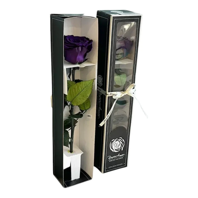 Естествена вечна роза в кутия, Stem Pur 01