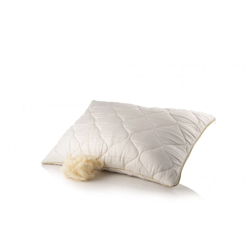 Възглавница Ekotex The Woolland Cotton and Wool White, 50/70