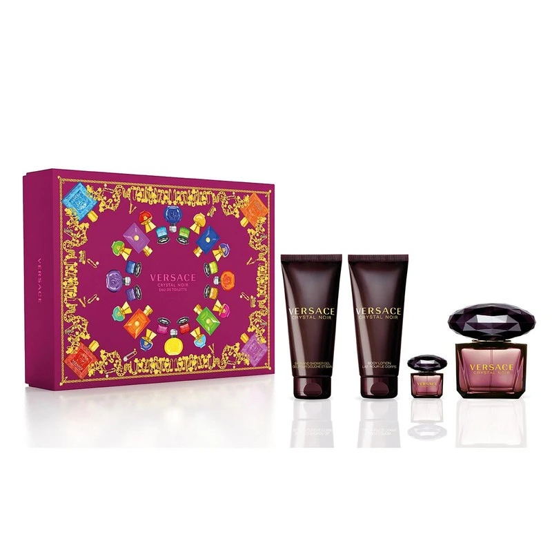 Versace Crystal Noir EDT 90ml + BL 100ml+ SG 100ml + EDT 5ml, Комплект за Жени