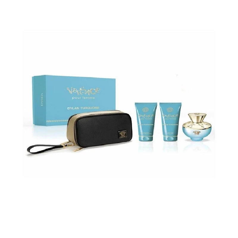 Versace Dylan Turquoise EDT 100ml + BG 100ml+ SG 100ml + Pouch, Комплект за Жени