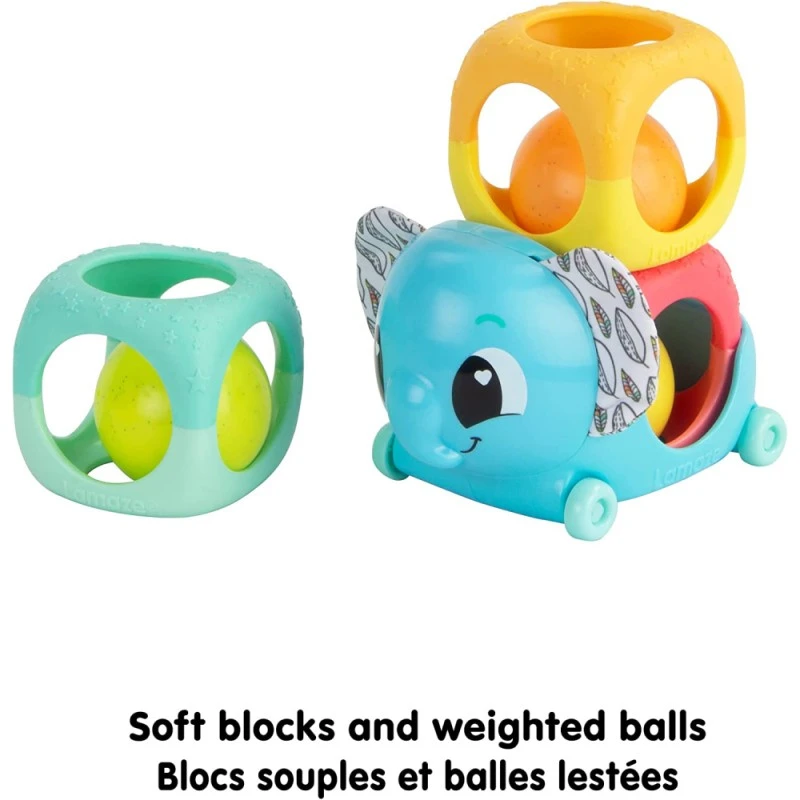 Lamaze играчка Слонче с Блокчета за подреждане, търкаляне и заключване 6м+, L27464
