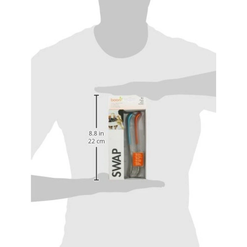 BOON Swap двойни лъжички с мек и твърд край, синя и оранжева B298