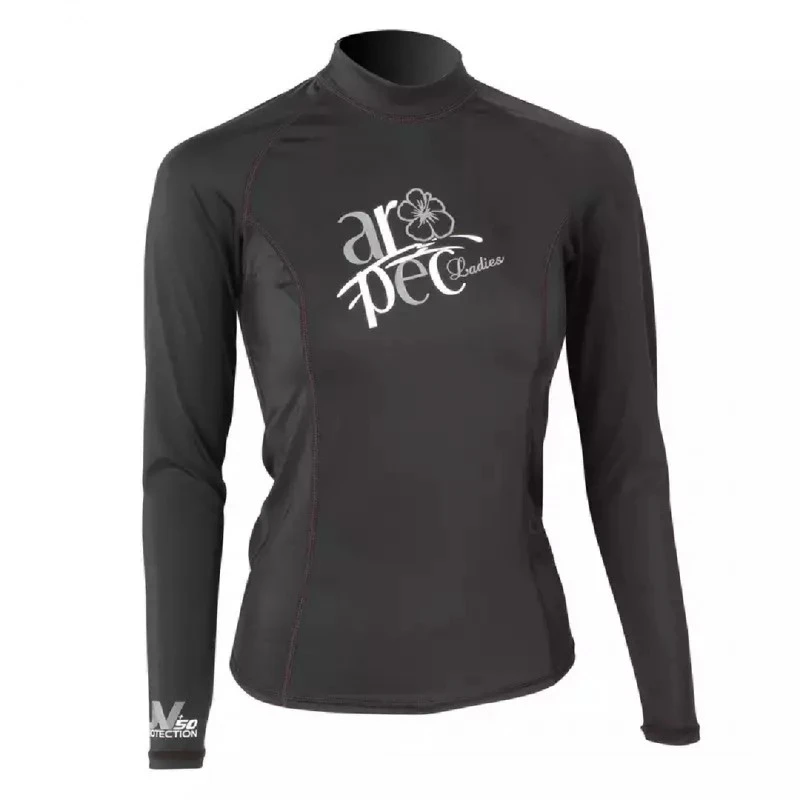 Дамска блуза за водни спортове с UV защита Aropec Marvel SS-51W-BK, UPF 50+, дълъг ръкав, М