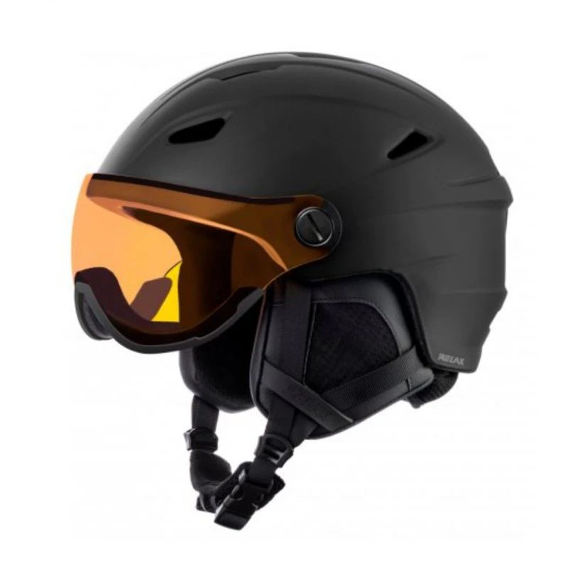 Каска с визьор за ски и сноуборд Relax Stealth RH24A, черна, L