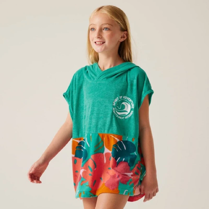 Детско пончо за преобличане Regatta Kids Towel Robe Tropical Leaf