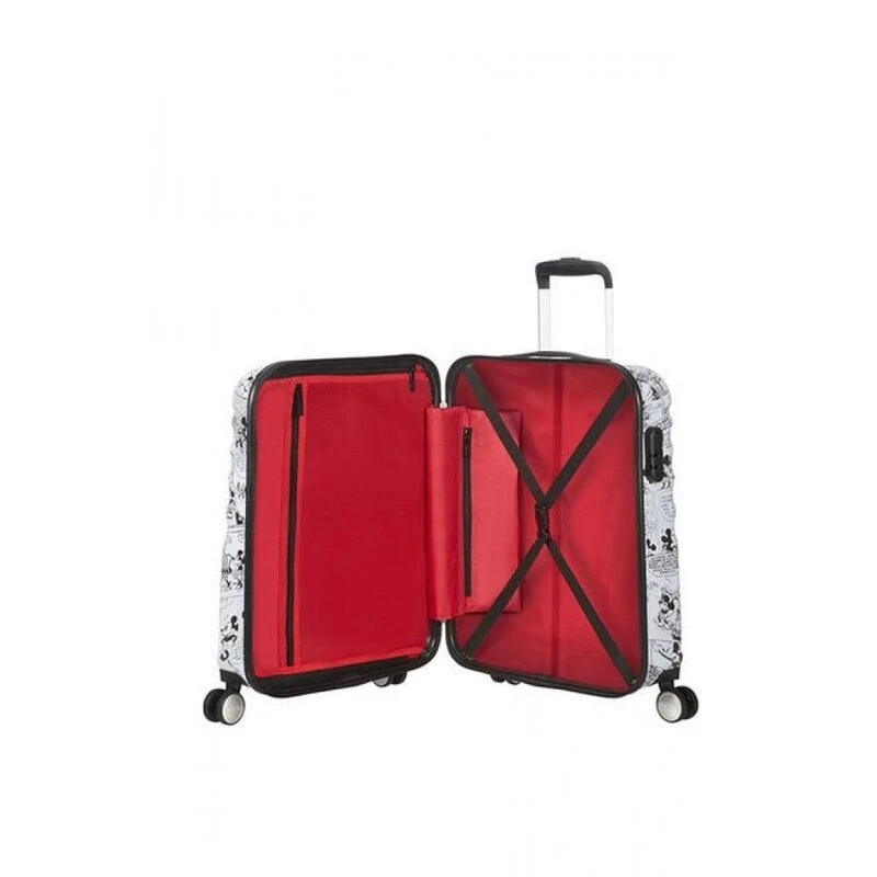 American Tourister Спинер на 4 колела 55 см. Wavebreaker MINNIE COMICS WHITE