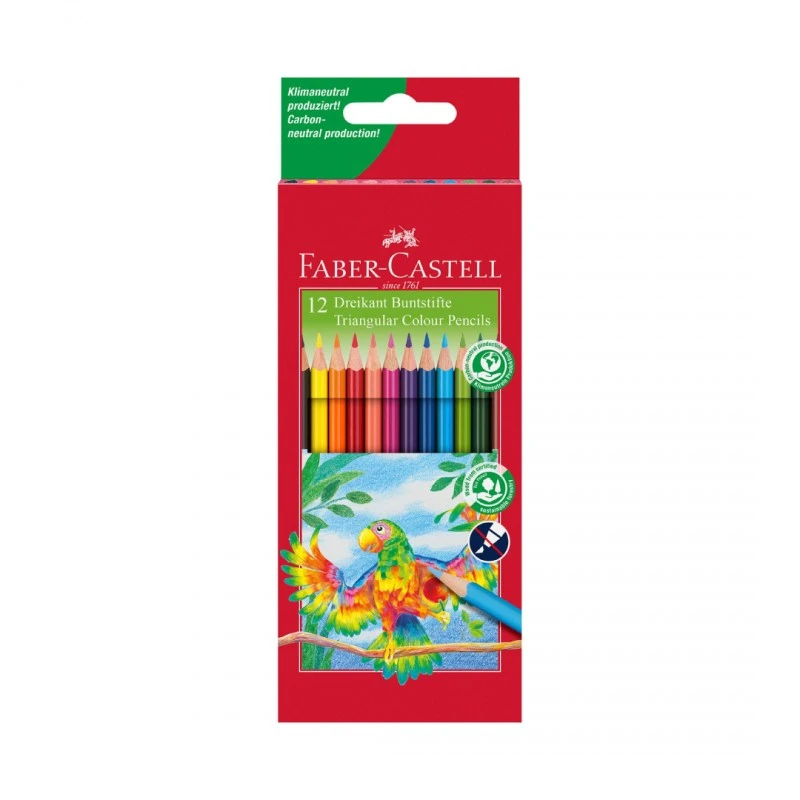 Faber-Castell Цветни моливи Triangular, 12 цвята