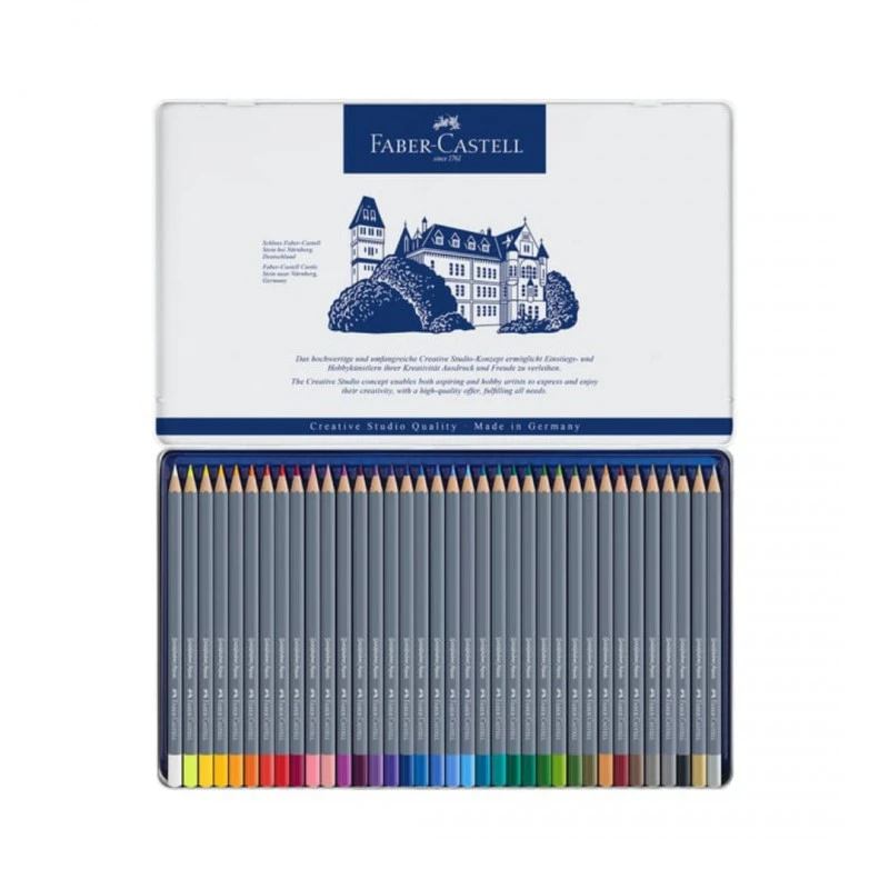 Faber-Castell Акварелни моливи Goldfaber Aqua, 24 цвята, в метална кутия