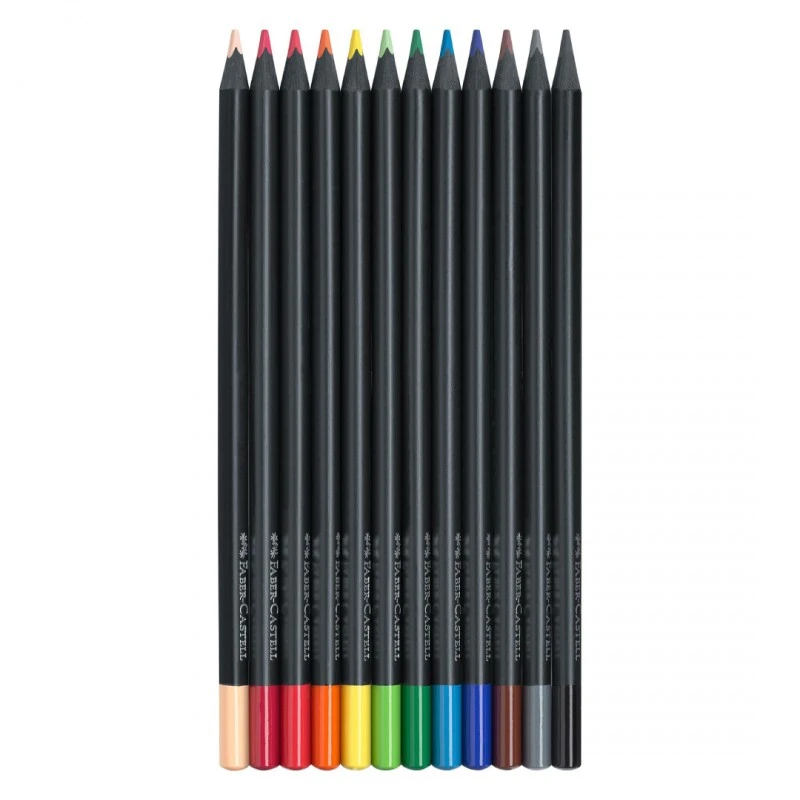 Faber-Castell Цветни моливи Black Edition, 12 цвята