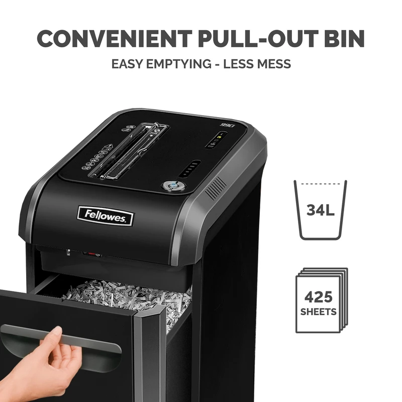 Шредер за унищожаване на документи Fellowes Powershred 99Ci, 100% Jam Proof, Cross-Cut, 34 L, P-4