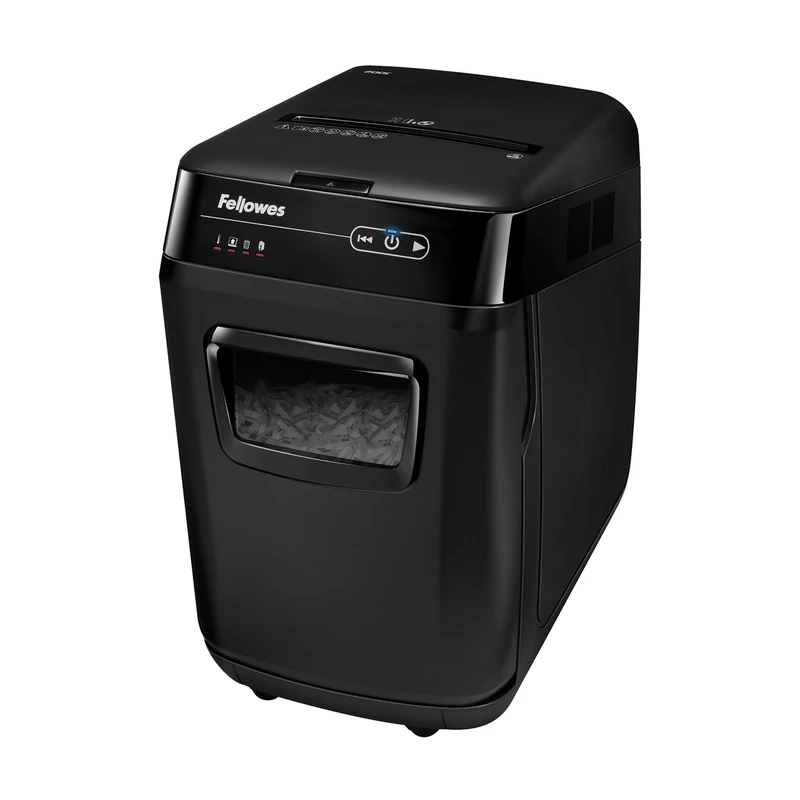 Шредер за унищожаване на документи Fellowes Automax 200C, Cross-Cut, P-4, обем на коша 32 L, за 1-3 потребители