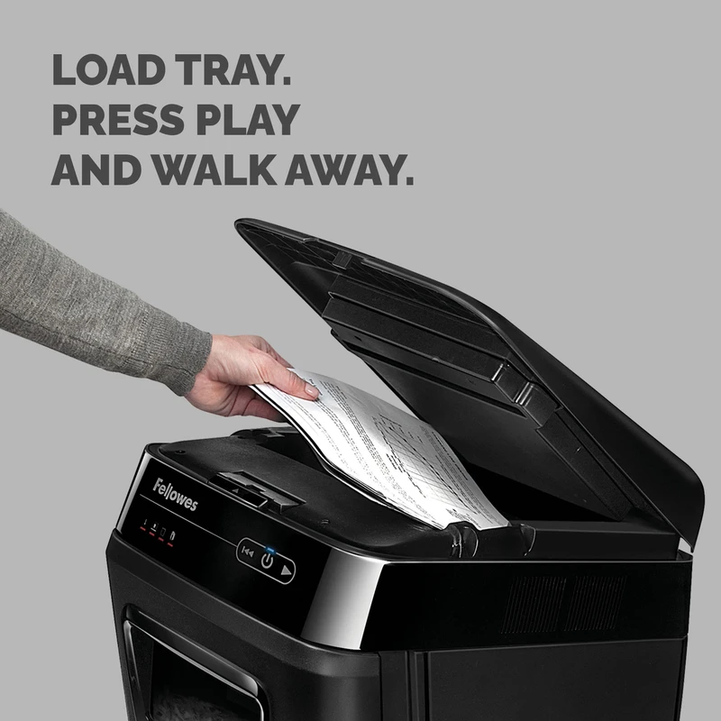 Шредер за унищожаване на документи Fellowes Automax 200C, Cross-Cut, P-4, обем на коша 32 L, за 1-3 потребители