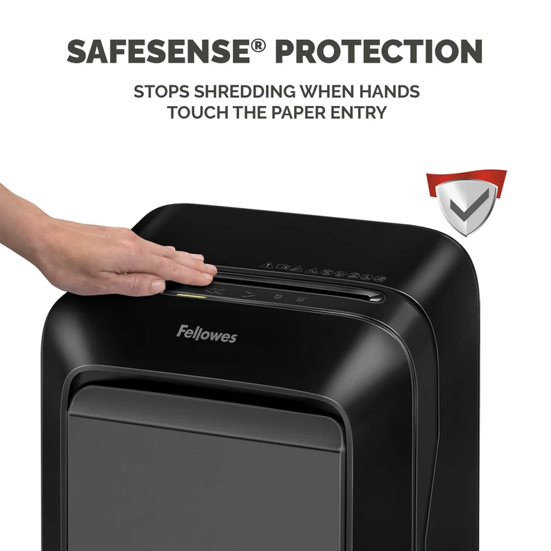 Шредер за унищожаване на документи Fellowes LX211, Micro-Cut, 23 L, черен, P-5, за 1-3 потребители
