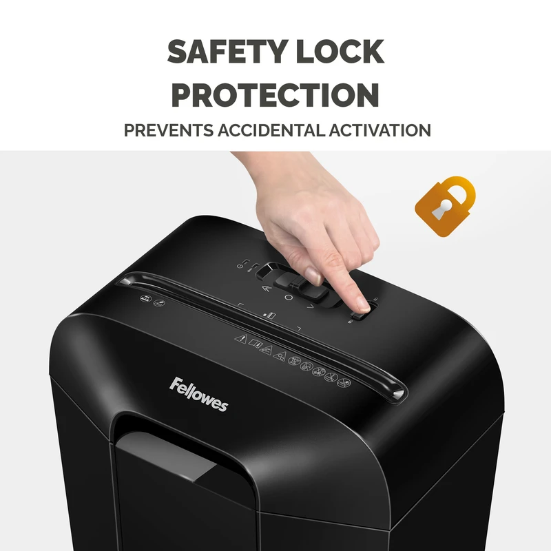 Шредер за унищожаване на документи Fellowes Powershred LX25, P-4, Cross-Cut, черен, обем на коша 11 L