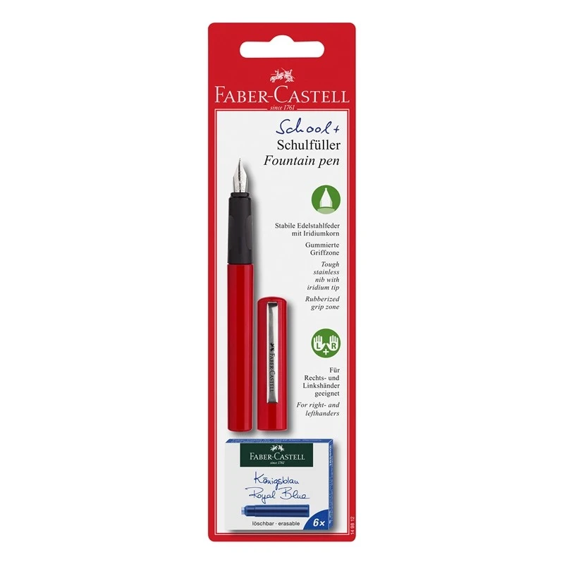 Faber-Castell Писалка, червена, с включени 6 патрончета