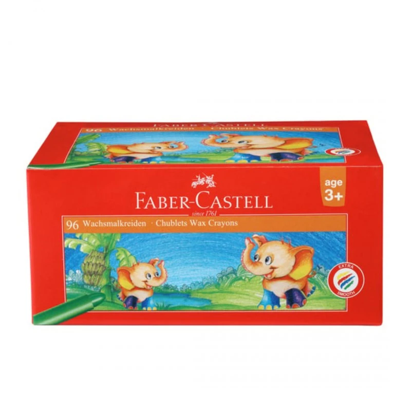 Faber-Castell Восъчни пастели, 58 mm, 12 цвята, 96 броя