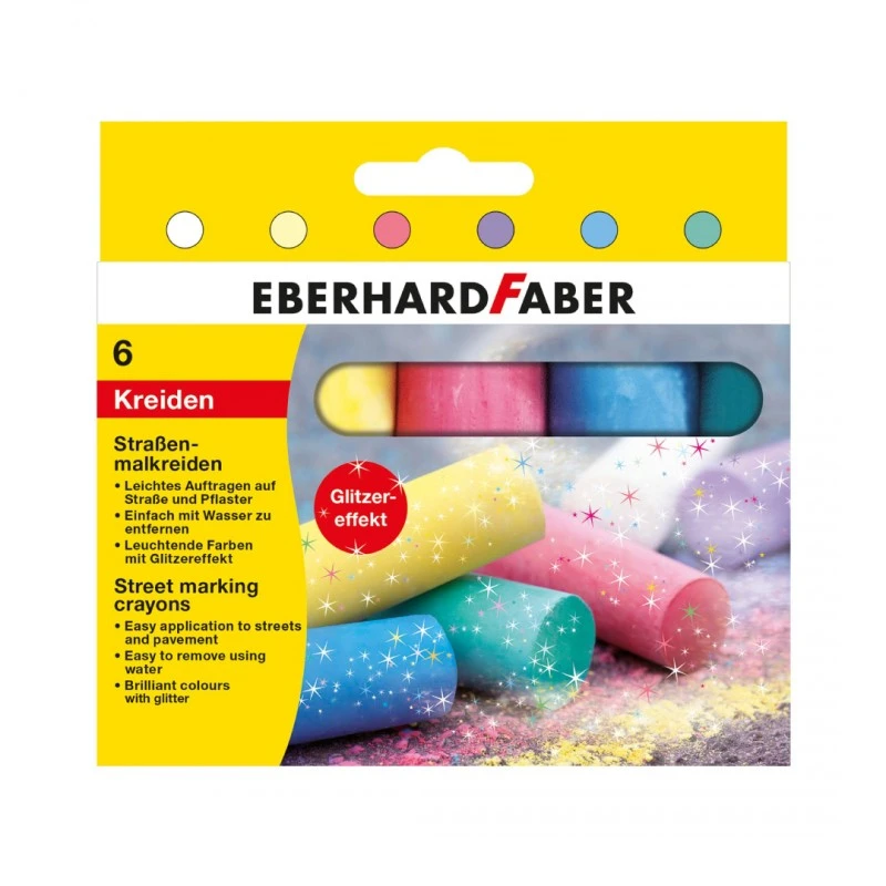 Eberhard Faber Тебешир, блестящ, 6 цвята