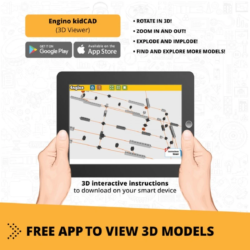 Engino Конструктор Creative Builder - Висок кран, 3 в 1