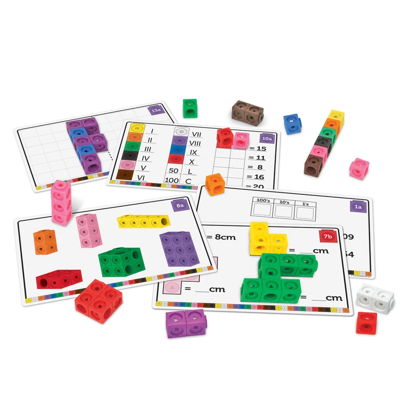 Кубчета Stem Learning Resources, математически, за сглобяване, 100 части