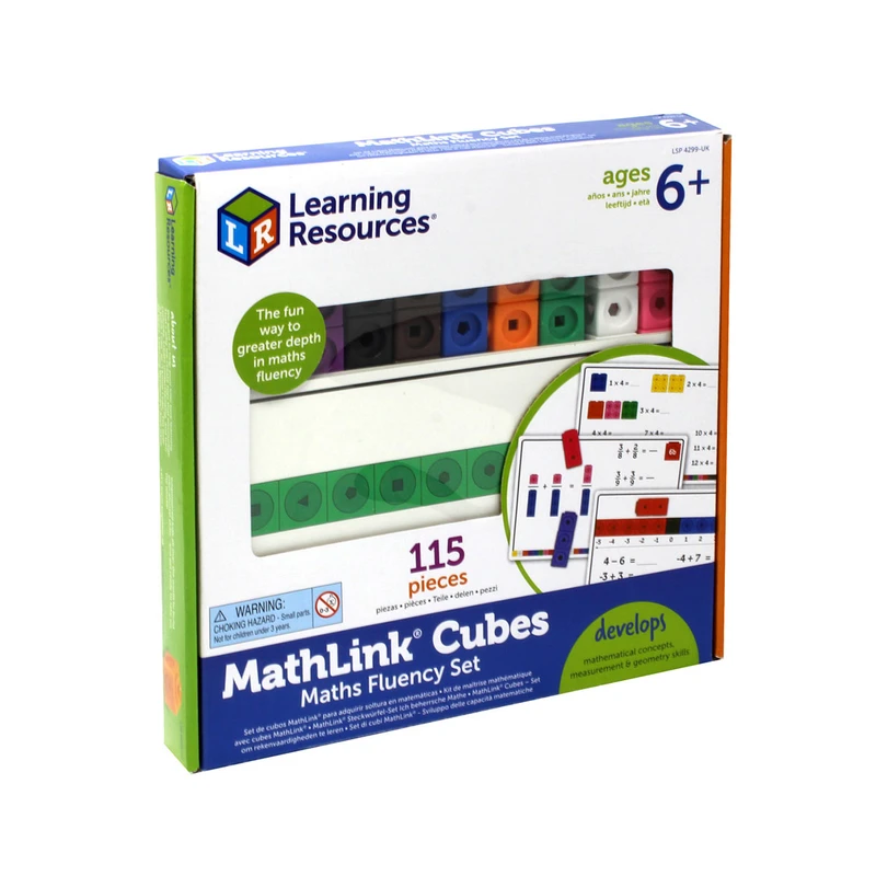 Кубчета Stem Learning Resources, математически, за сглобяване, 100 части