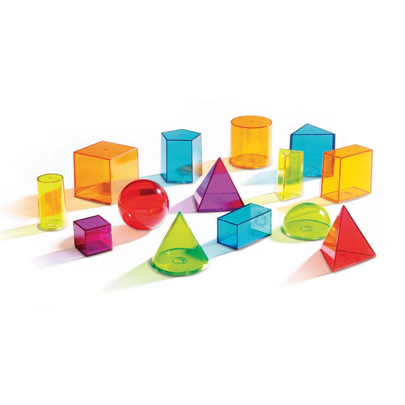 Прозрачни геометрични фигури Learning Resources, цветни, 14 броя