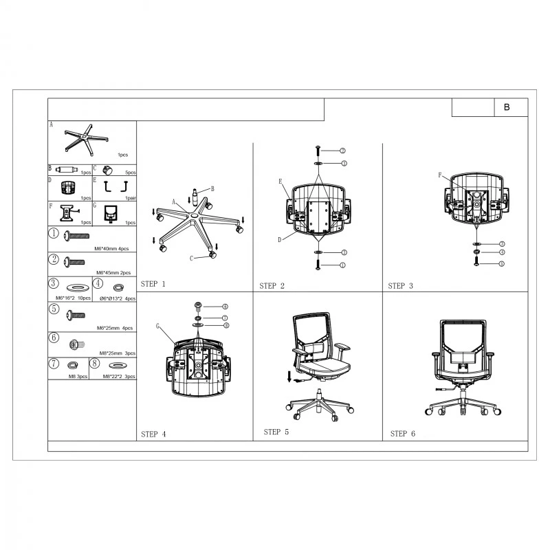 Работен стол RFG Snow W, червена седалка, червена облегалка