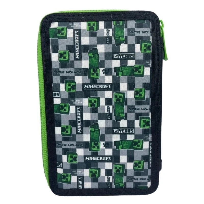 Ученически несесер Minecraft Adventure, Със съдържание, 19.5 x 12 x 6 cm, Многоцветен