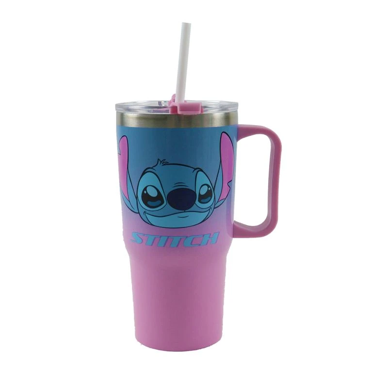 Метална чаша със сламка Stitch 520 мл
