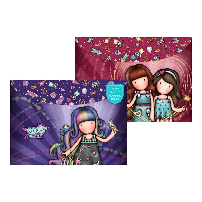 Комплект от 2 броя папки тип джоб A4 Santoro Gorjuss Fireworks / Up and Away