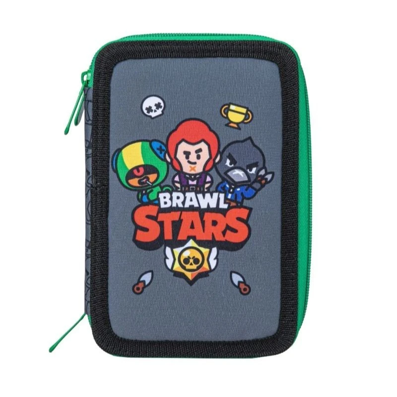 Ученически несесер с три отделения и съдържание  Brawl Stars Play In The Dark