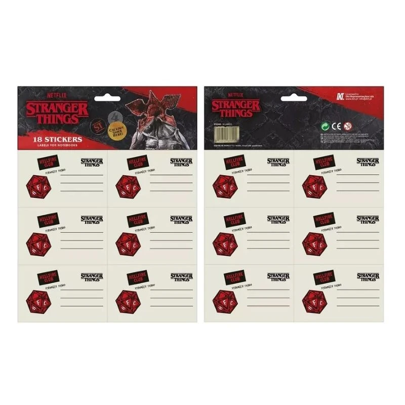Етикети за тетрадки Stranger Things Helfire Club